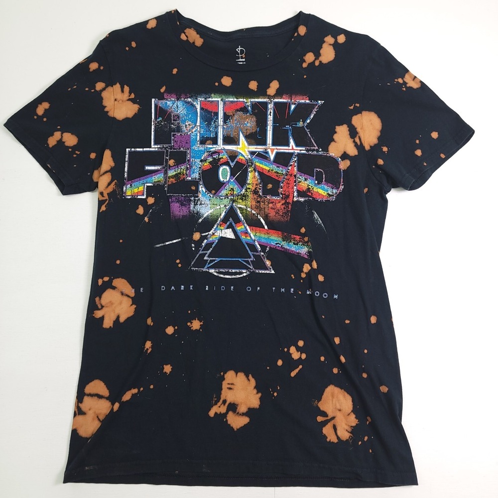 Pink Floyd Shirt Mens Sz M Black Acid Wash Retro Graphic Rock Band Concert EUC